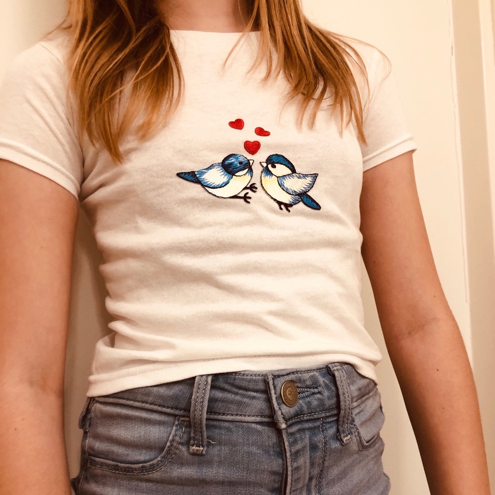 cute birds in love tee